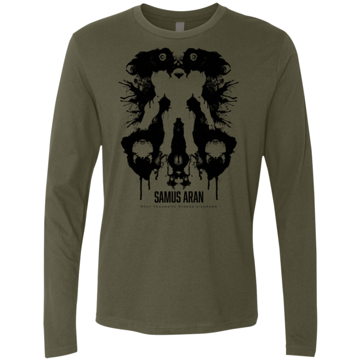 T-Shirts Military Green / Small Samus Ink Blot Men's Premium Long Sleeve