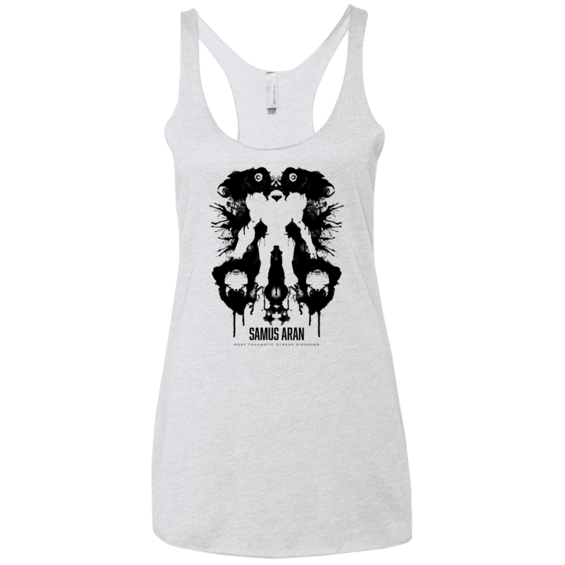 T-Shirts Heather White / X-Small Samus Ink Blot Women's Triblend Racerback Tank