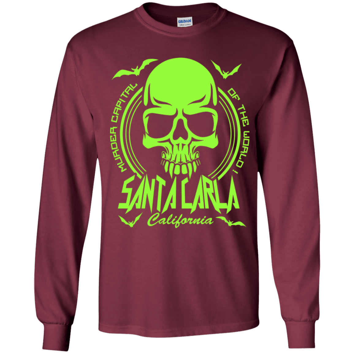 T-Shirts Maroon / YS Santa Carla Youth Long Sleeve T-Shirt
