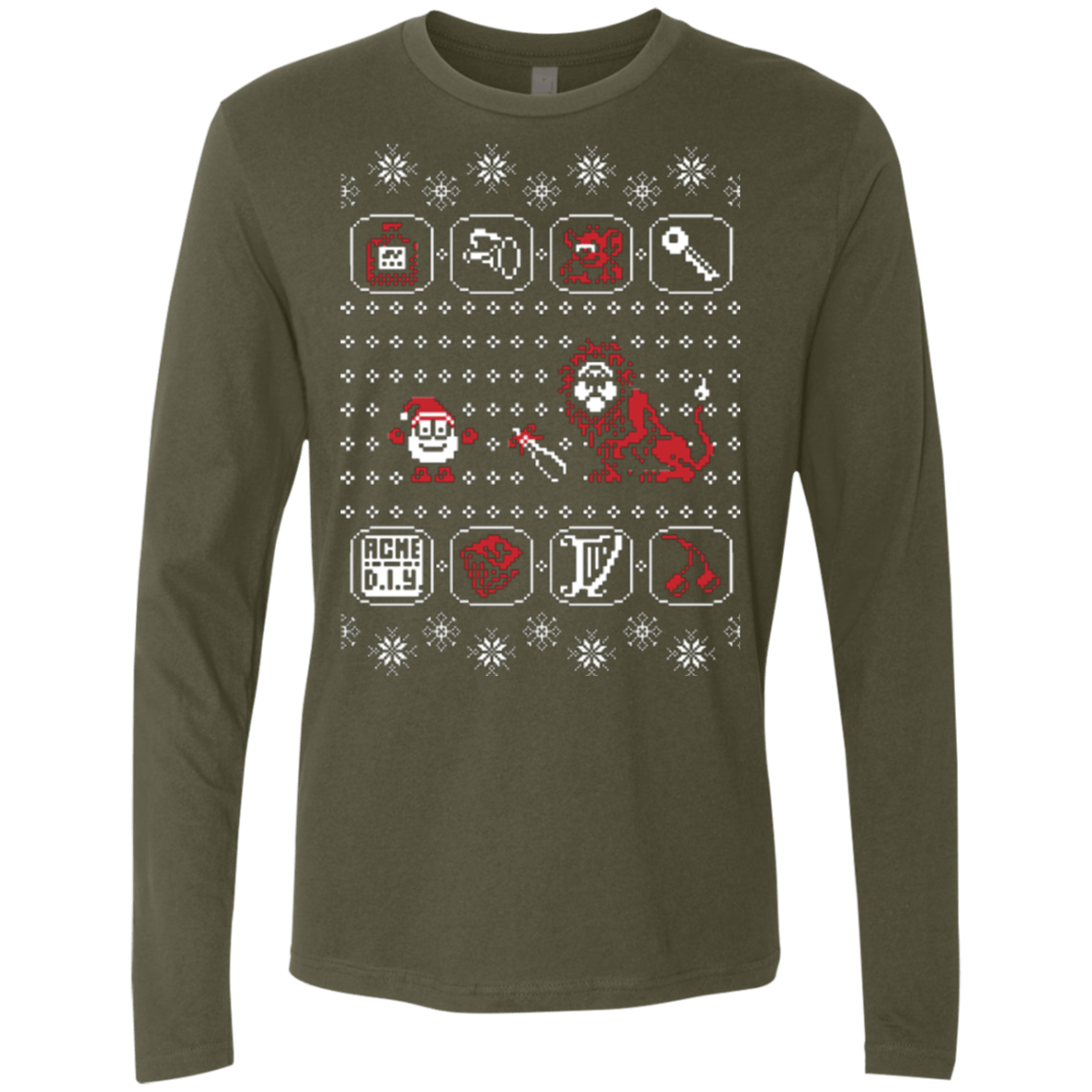 T-Shirts Military Green / Small Santa Of The Yolkfolk Men's Premium Long Sleeve