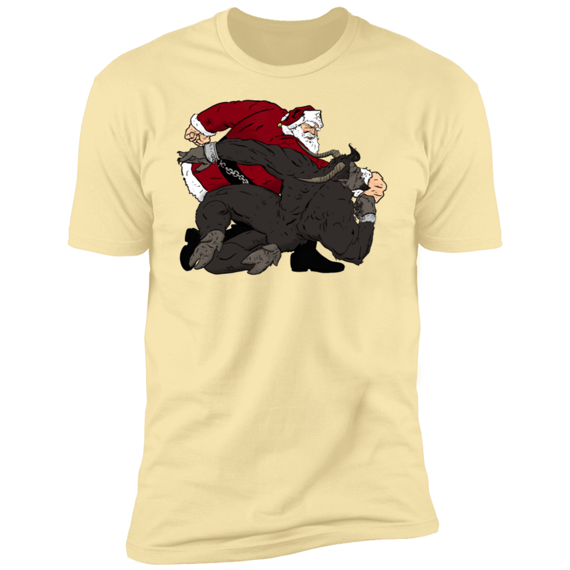 T-Shirts Banana Cream / S Santa vs Krampus Men's Premium T-Shirt