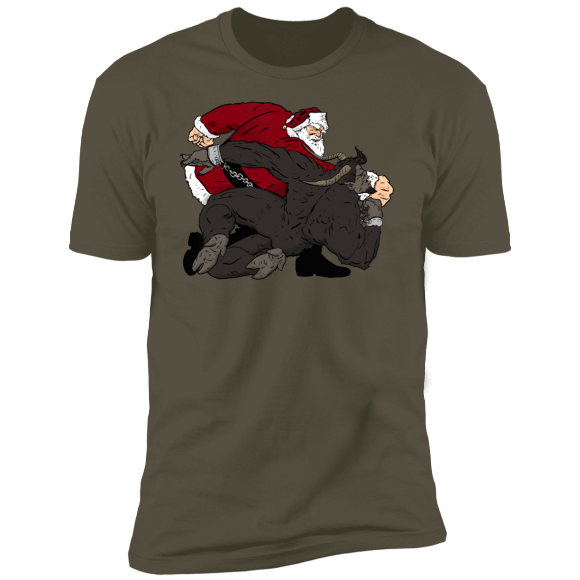 T-Shirts Military Green / S Santa vs Krampus Men's Premium T-Shirt