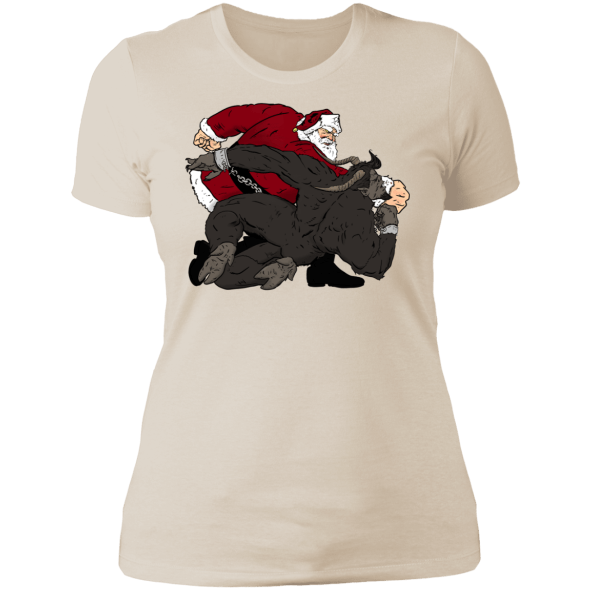 T-Shirts Ivory/ / S Santa vs Krampus Women's Premium T-Shirt