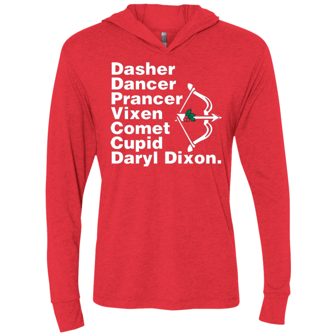 T-Shirts Vintage Red / X-Small Santas Helper Triblend Long Sleeve Hoodie Tee