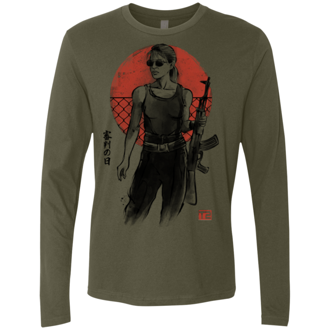 T-Shirts Military Green / Small Sarah Men's Premium Long Sleeve