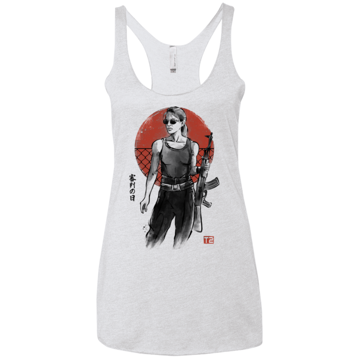 T-Shirts Heather White / X-Small Sarah Women's Triblend Racerback Tank