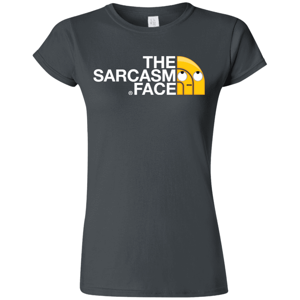 T-Shirts Charcoal / S Sarcasm Face Junior Slimmer-Fit T-Shirt