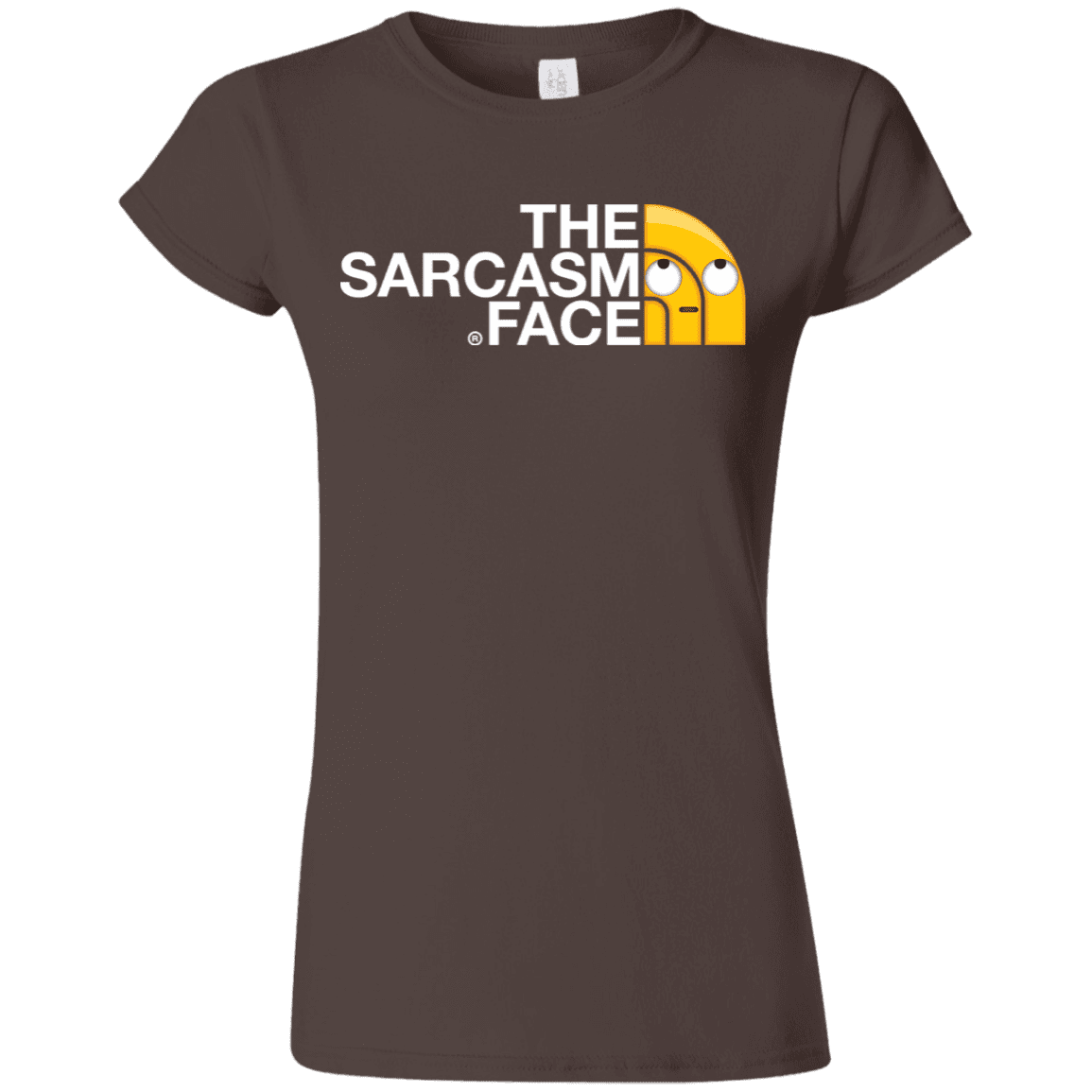 T-Shirts Dark Chocolate / S Sarcasm Face Junior Slimmer-Fit T-Shirt
