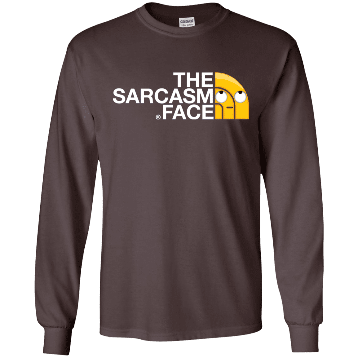 T-Shirts Dark Chocolate / S Sarcasm Face Men's Long Sleeve T-Shirt