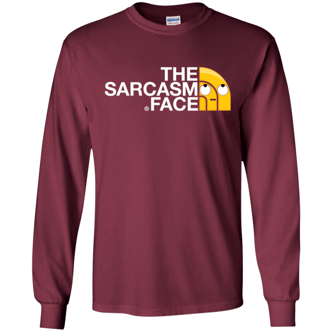 T-Shirts Maroon / S Sarcasm Face Men's Long Sleeve T-Shirt