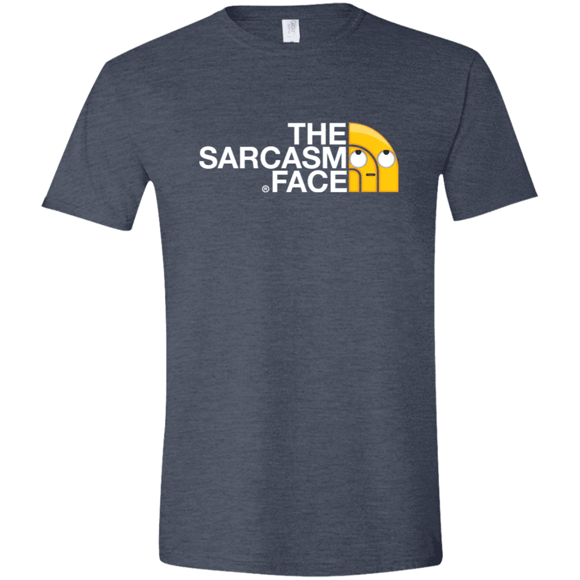 T-Shirts Heather Navy / S Sarcasm Face Men's Semi-Fitted Softstyle