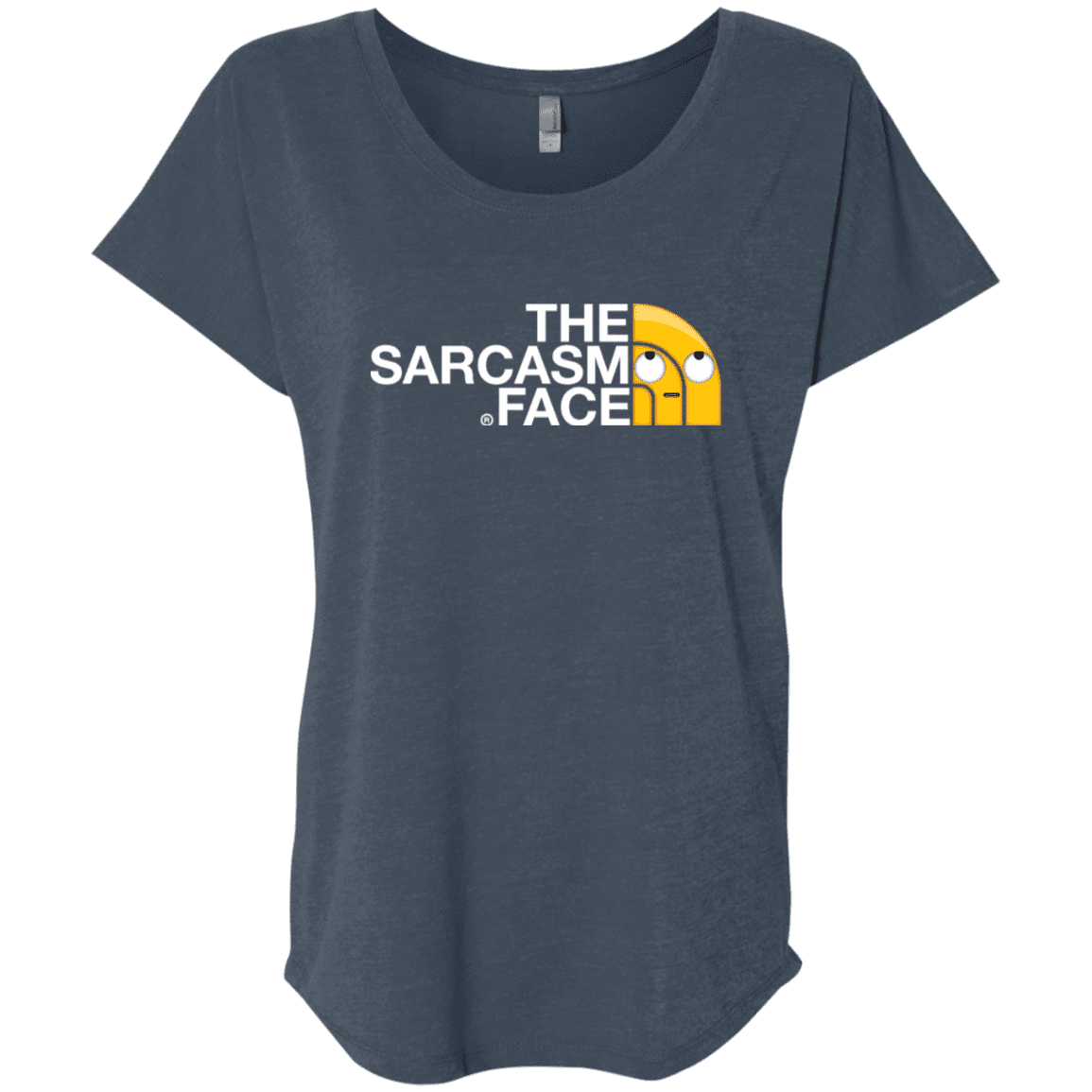 T-Shirts Indigo / X-Small Sarcasm Face Triblend Dolman Sleeve