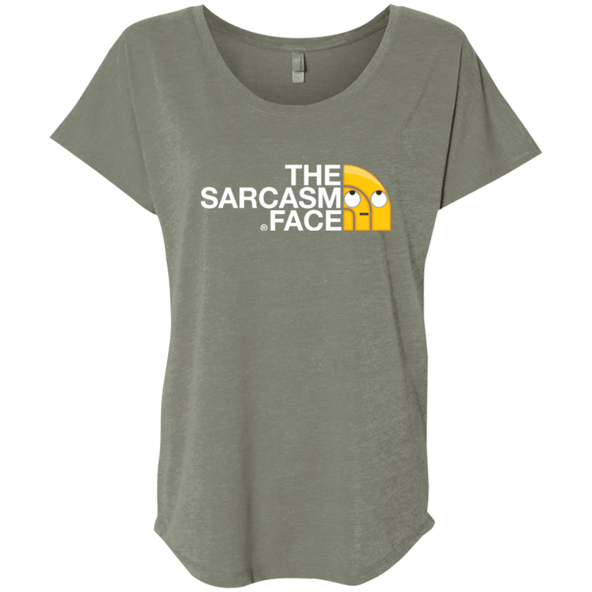 T-Shirts Venetian Grey / X-Small Sarcasm Face Triblend Dolman Sleeve