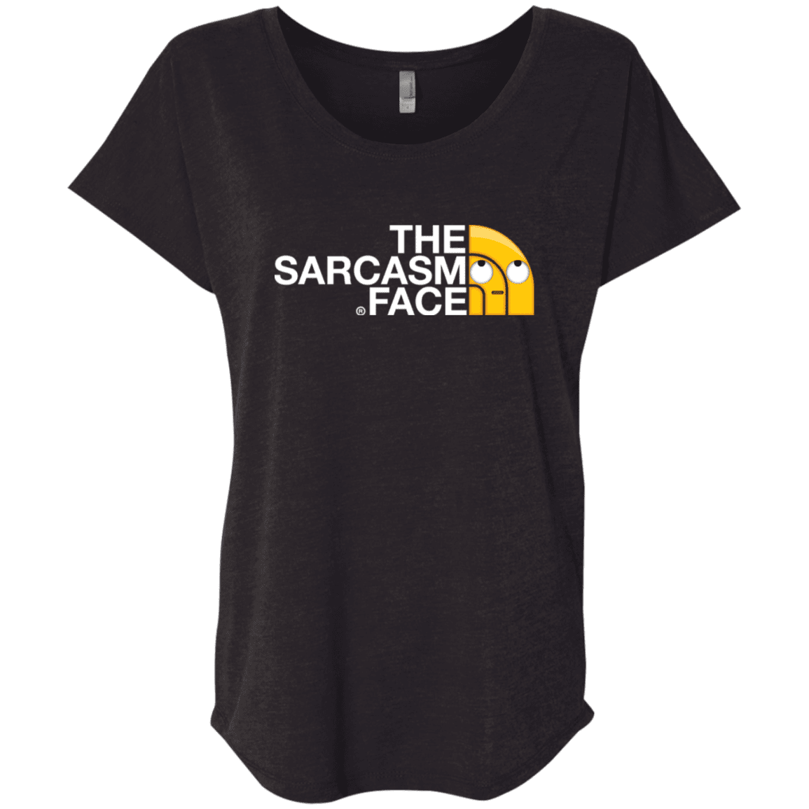T-Shirts Vintage Black / X-Small Sarcasm Face Triblend Dolman Sleeve