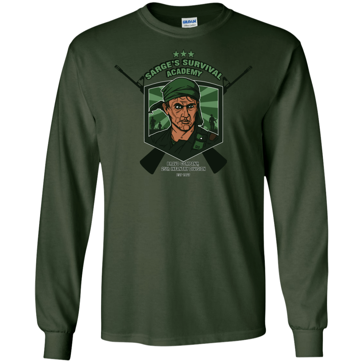 T-Shirts Forest Green / S Sarges Survival Men's Long Sleeve T-Shirt