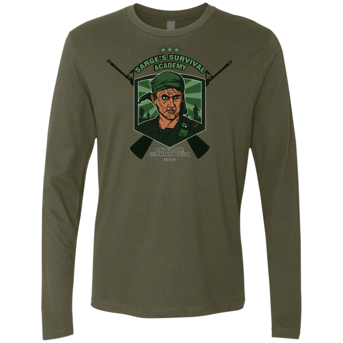 T-Shirts Military Green / S Sarges Survival Men's Premium Long Sleeve