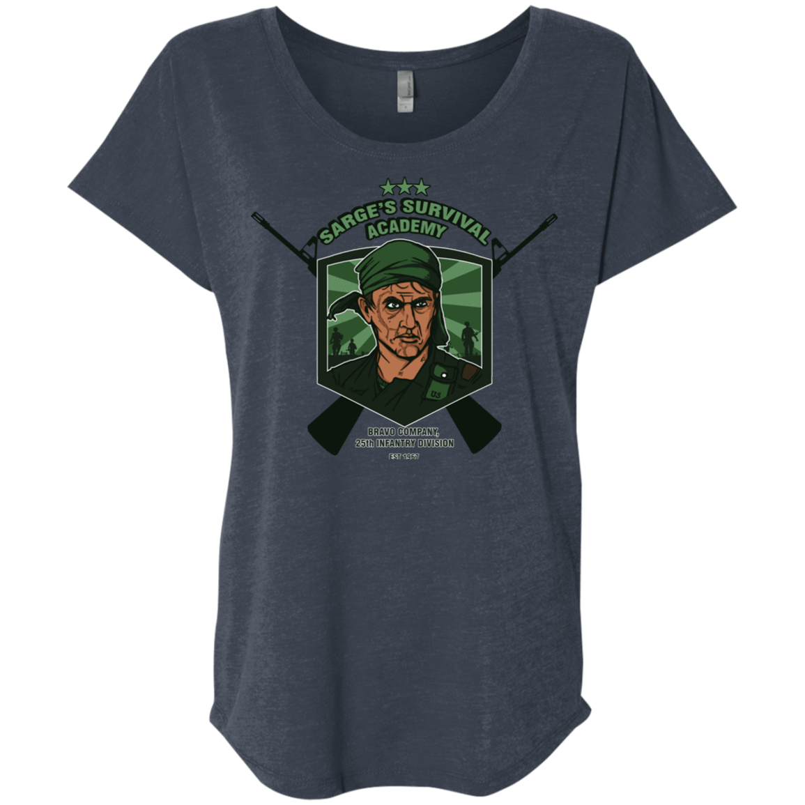 T-Shirts Vintage Navy / X-Small Sarges Survival Triblend Dolman Sleeve