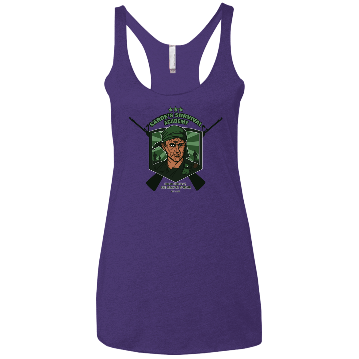 T-Shirts Purple Rush / X-Small Sarges Survival Women's Triblend Racerback Tank