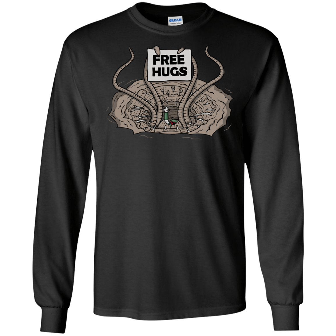 T-Shirts Black / S Sarlacc Free Hugs Men's Long Sleeve T-Shirt