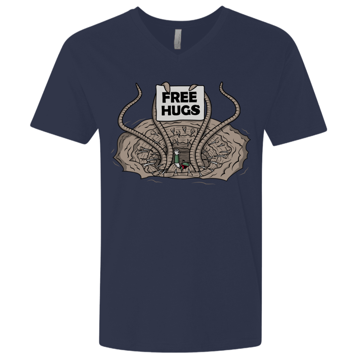 T-Shirts Midnight Navy / X-Small Sarlacc Free Hugs Men's Premium V-Neck