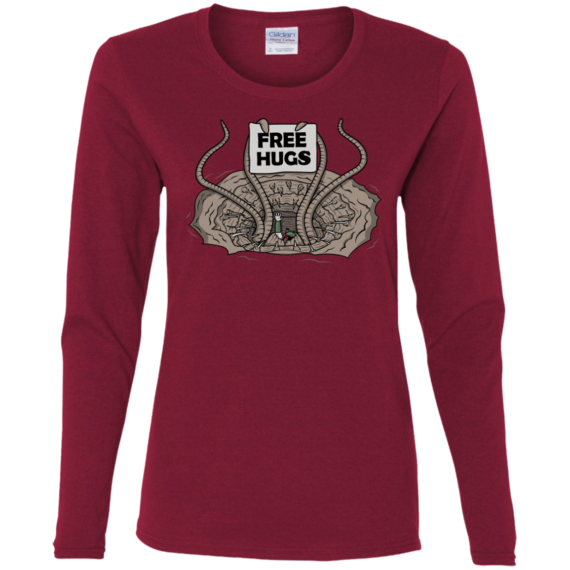 T-Shirts Cardinal / S Sarlacc Free Hugs Women's Long Sleeve T-Shirt