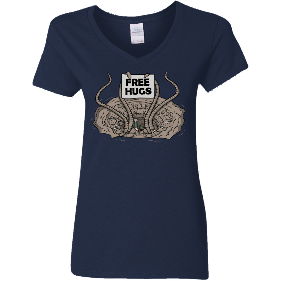 T-Shirts Navy / S Sarlacc Free Hugs Women's V-Neck T-Shirt