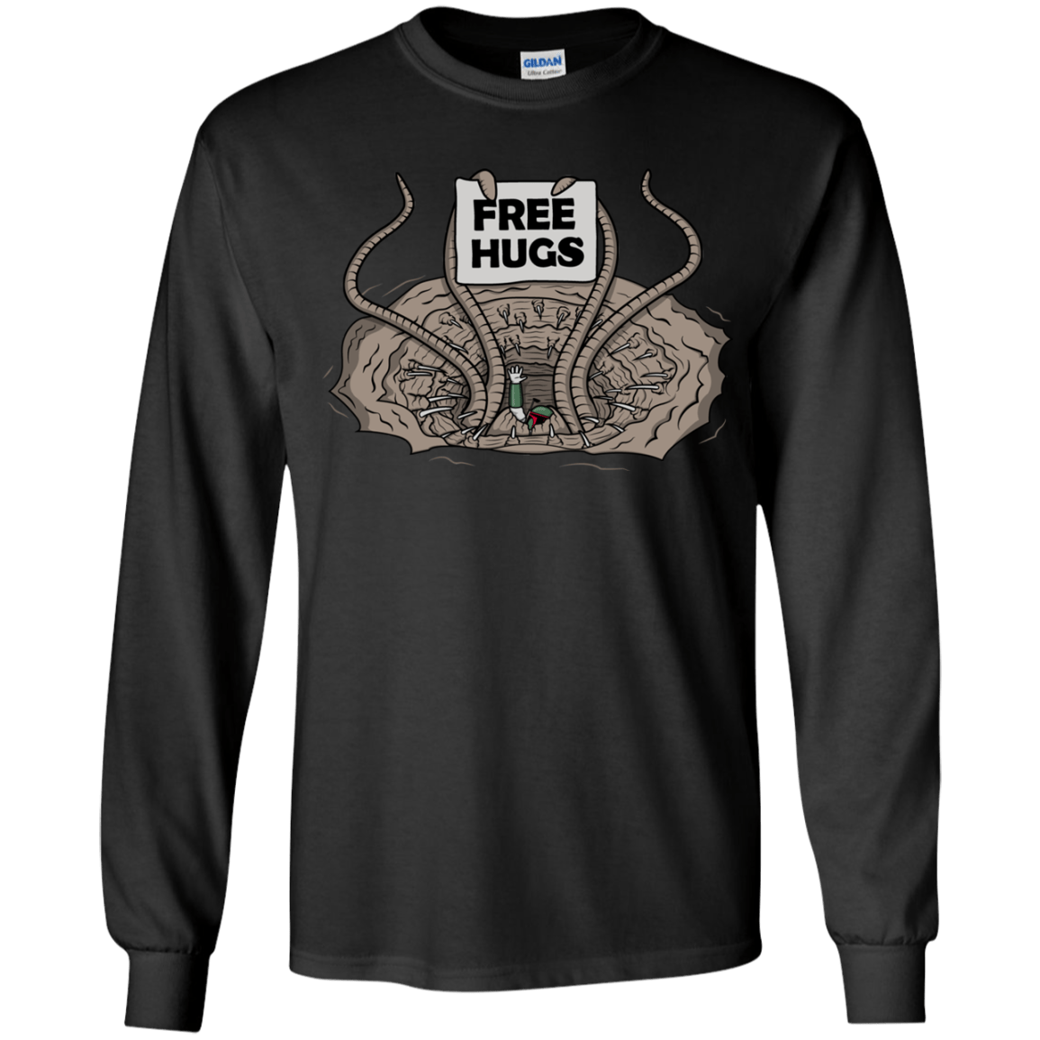 T-Shirts Black / YS Sarlacc Free Hugs Youth Long Sleeve T-Shirt