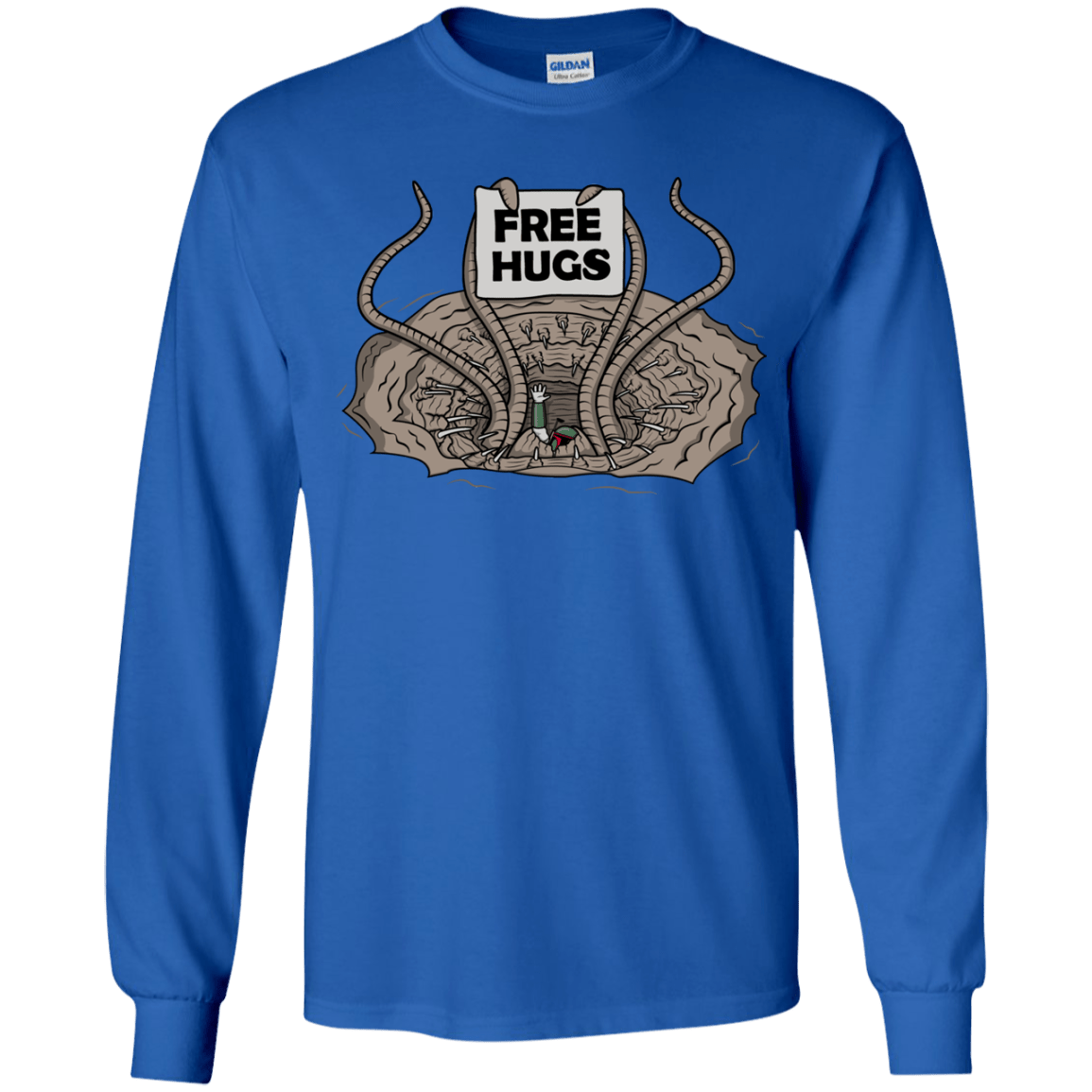 T-Shirts Royal / YS Sarlacc Free Hugs Youth Long Sleeve T-Shirt