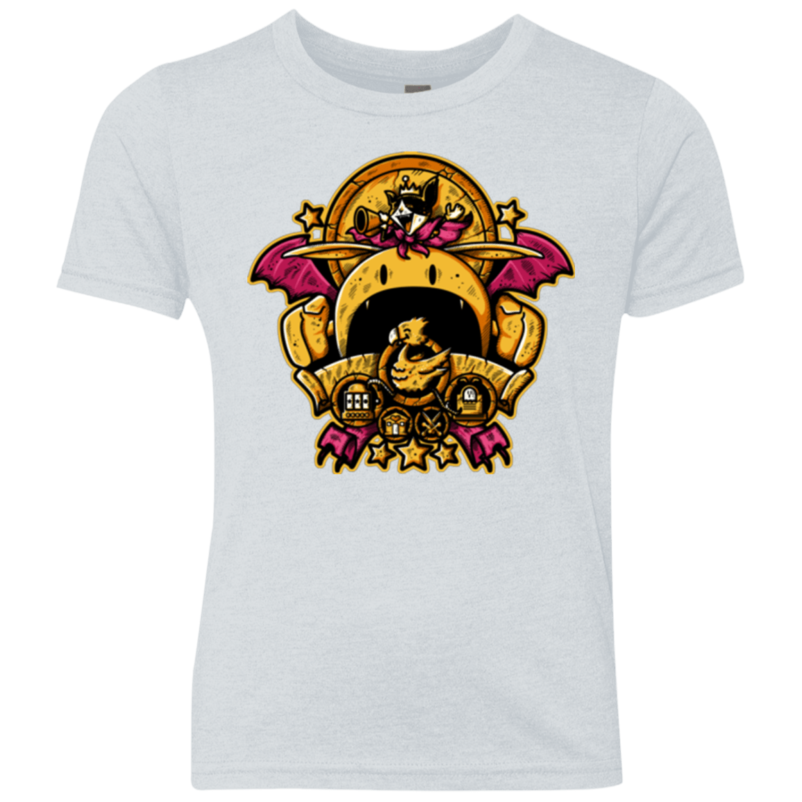 T-Shirts Heather White / YXS SAUCER CREST Youth Triblend T-Shirt