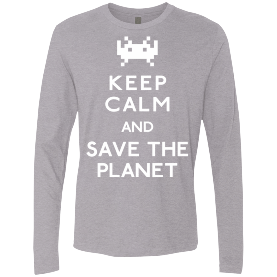 T-Shirts Heather Grey / Small Save the planet Men's Premium Long Sleeve