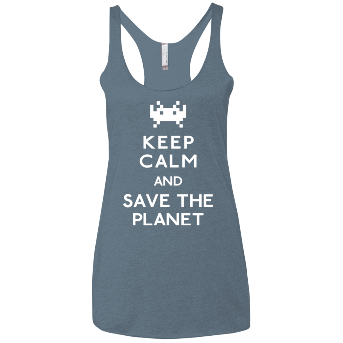 T-Shirts Indigo / X-Small Save the planet Women's Triblend Racerback Tank