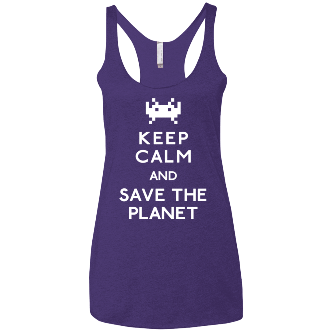 T-Shirts Purple / X-Small Save the planet Women's Triblend Racerback Tank