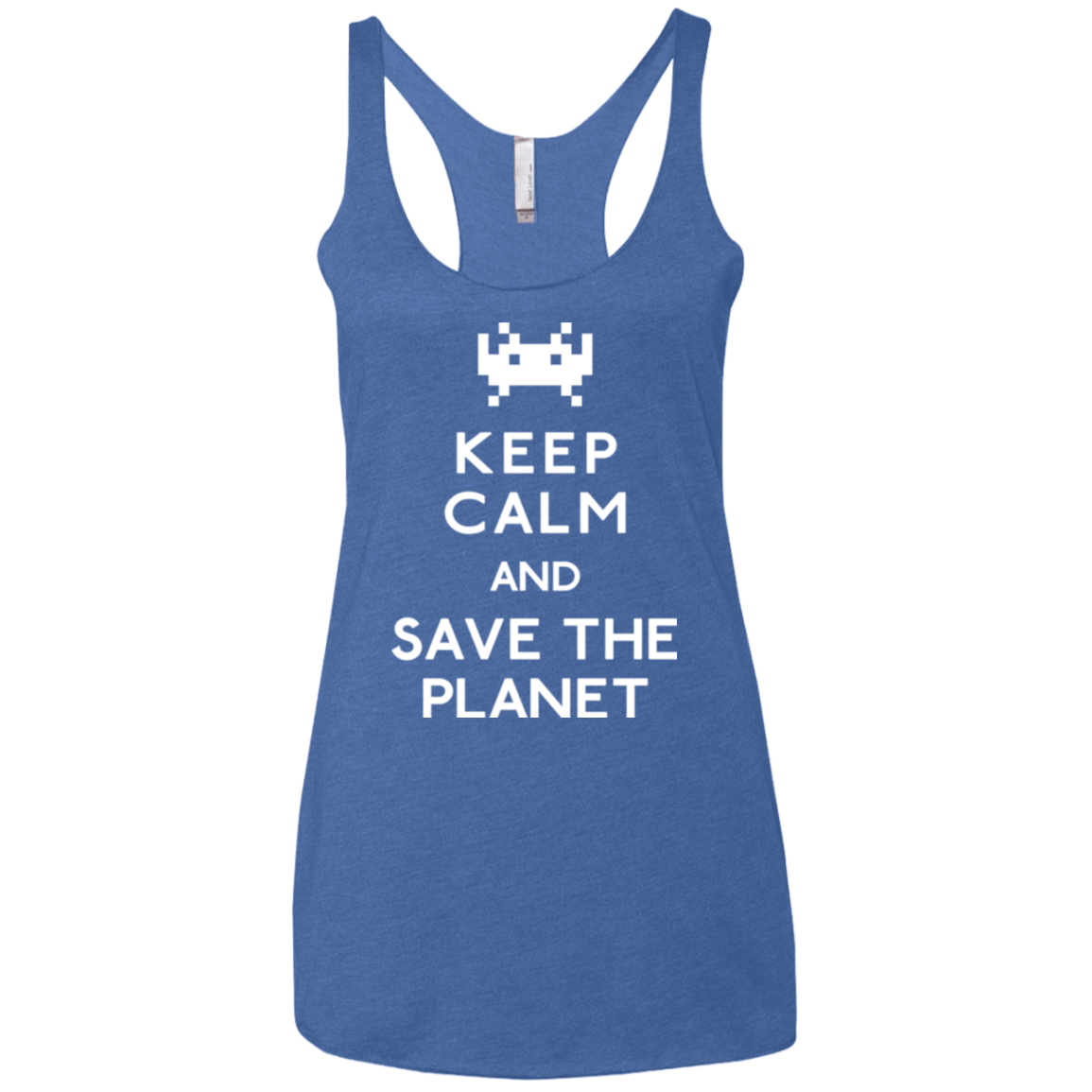 T-Shirts Vintage Royal / X-Small Save the planet Women's Triblend Racerback Tank