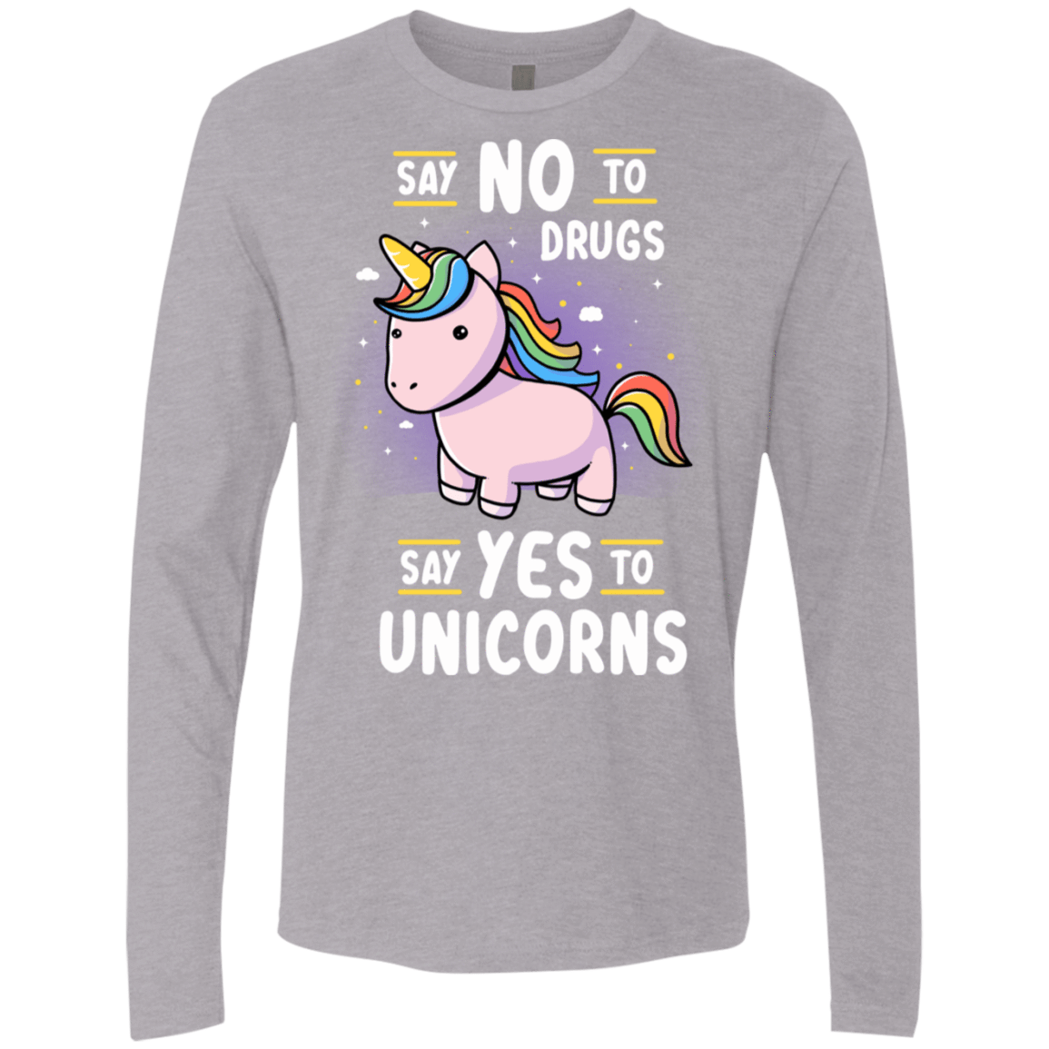 T-Shirts Heather Grey / S Say No to Drugs Men's Premium Long Sleeve