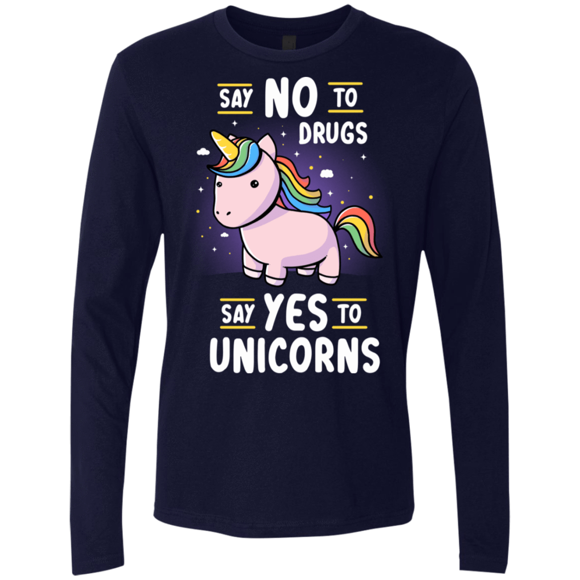 T-Shirts Midnight Navy / S Say No to Drugs Men's Premium Long Sleeve