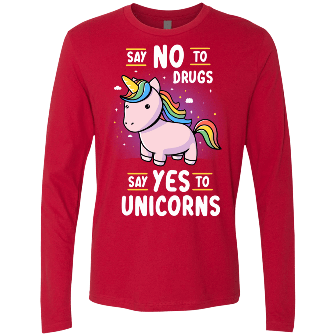 T-Shirts Red / S Say No to Drugs Men's Premium Long Sleeve