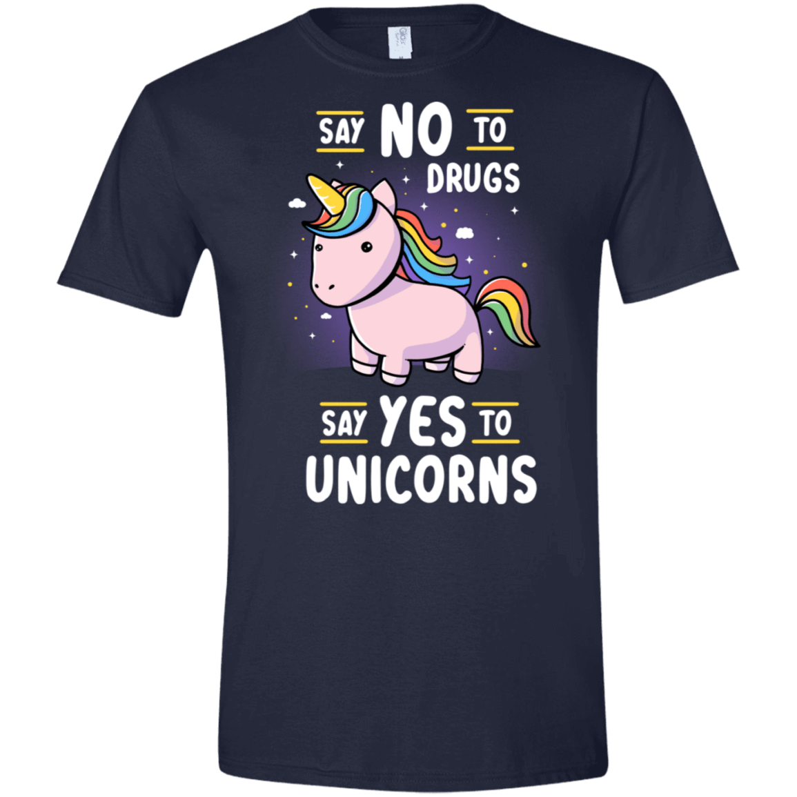 T-Shirts Navy / X-Small Say No to Drugs Men's Semi-Fitted Softstyle