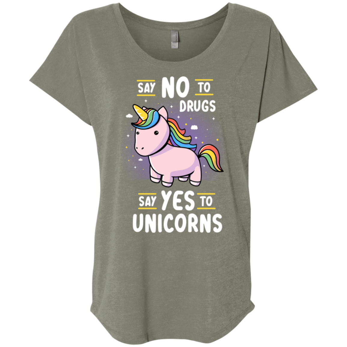 T-Shirts Venetian Grey / X-Small Say No to Drugs Triblend Dolman Sleeve