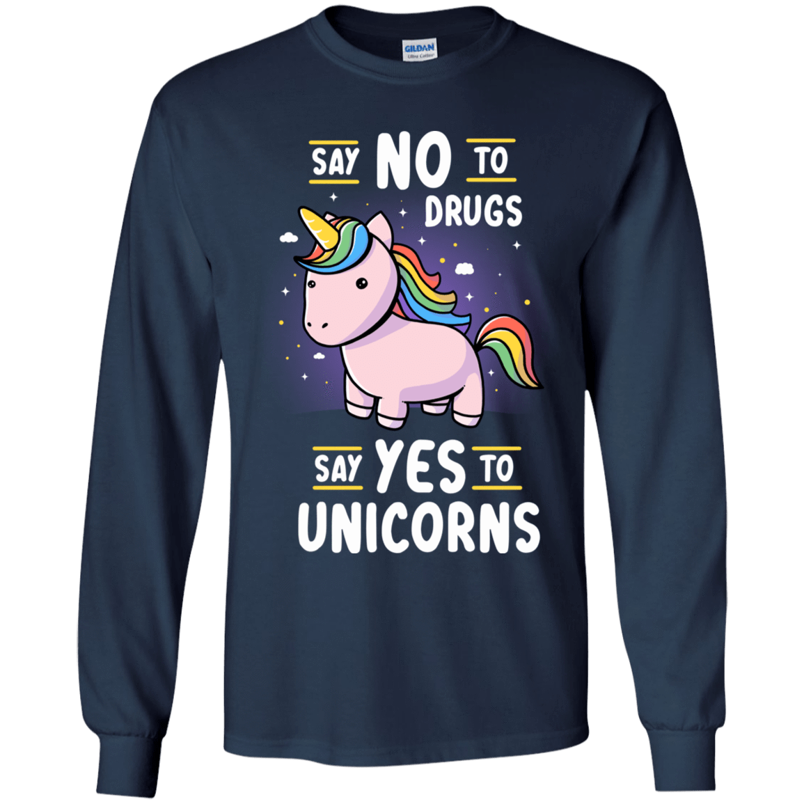 T-Shirts Navy / YS Say No to Drugs Youth Long Sleeve T-Shirt