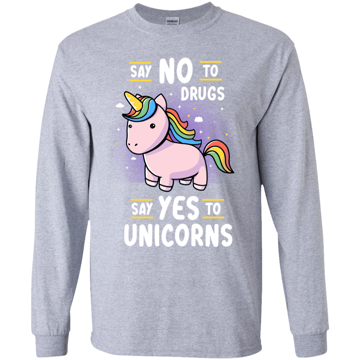 T-Shirts Sport Grey / YS Say No to Drugs Youth Long Sleeve T-Shirt
