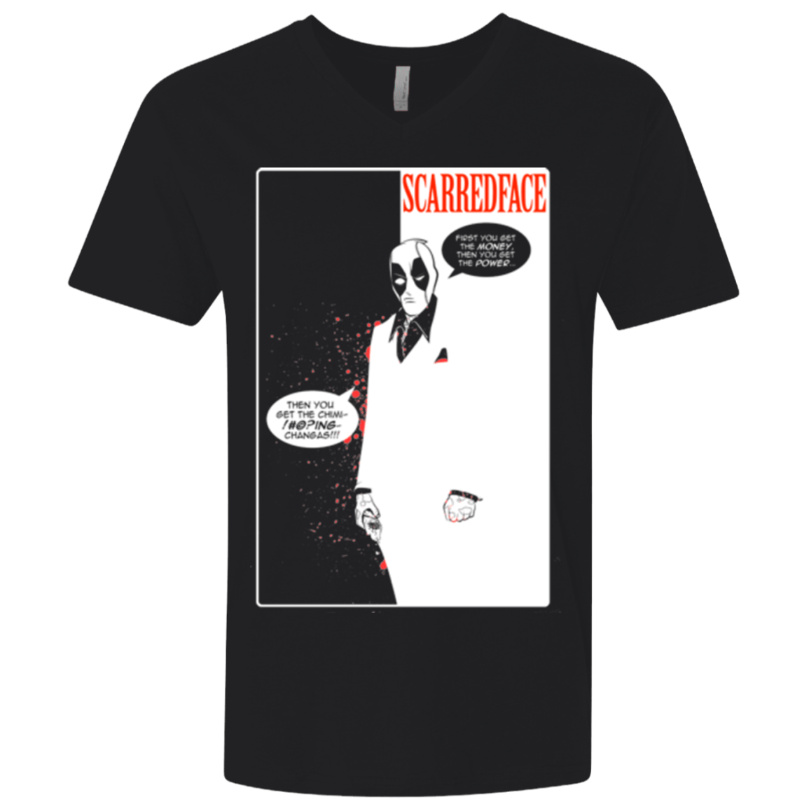 T-Shirts Black / X-Small Scarred Face Men's Premium V-Neck