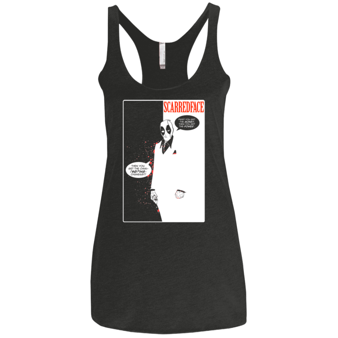 T-Shirts Vintage Black / X-Small Scarred Face Women's Triblend Racerback Tank