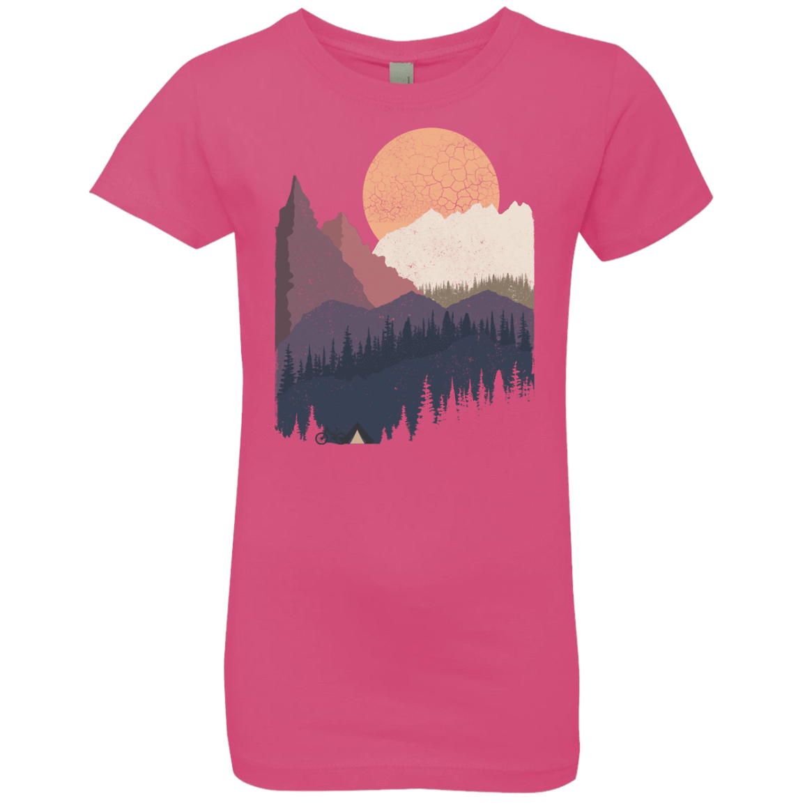 T-Shirts Hot Pink / YXS Scenic Camping Girls Premium T-Shirt