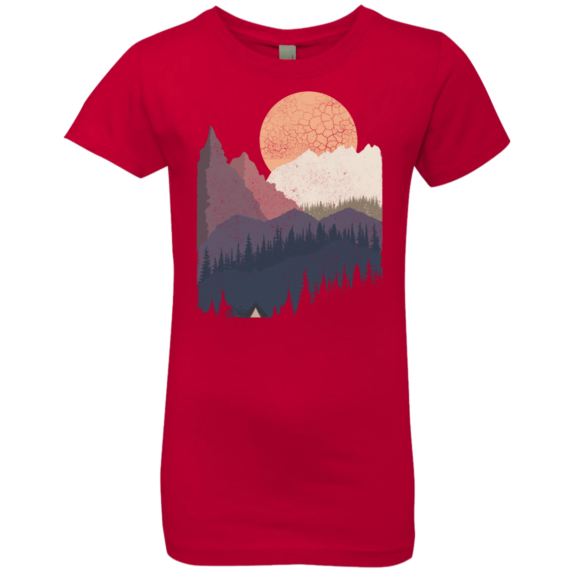 T-Shirts Red / YXS Scenic Camping Girls Premium T-Shirt