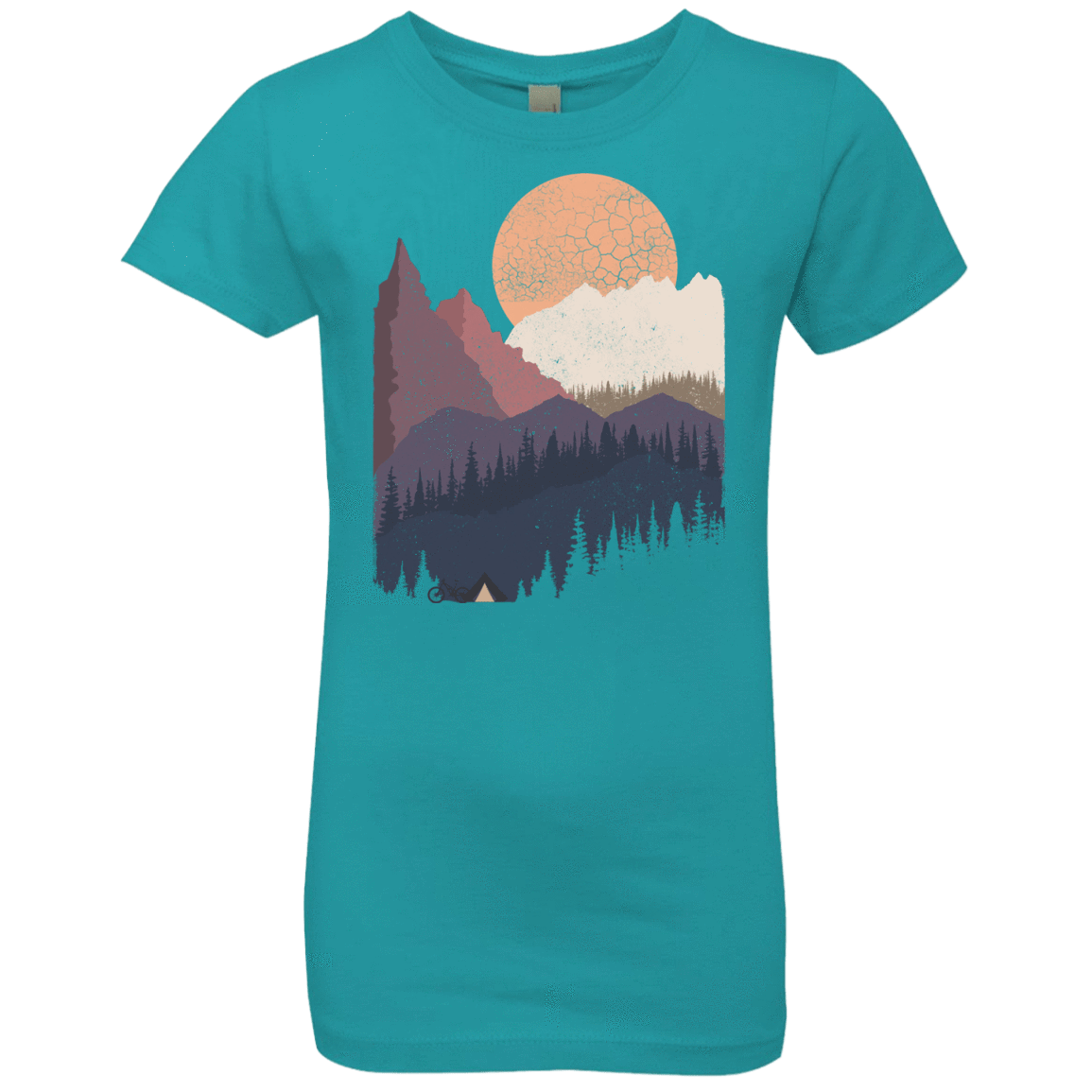 T-Shirts Tahiti Blue / YXS Scenic Camping Girls Premium T-Shirt
