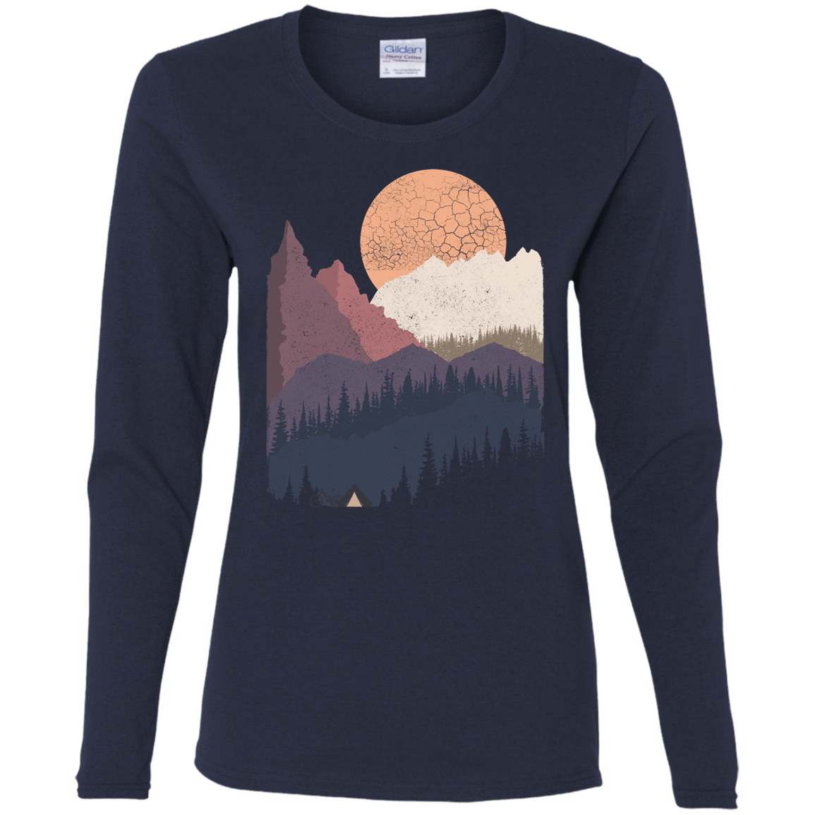 T-Shirts Navy / S Scenic Camping Women's Long Sleeve T-Shirt