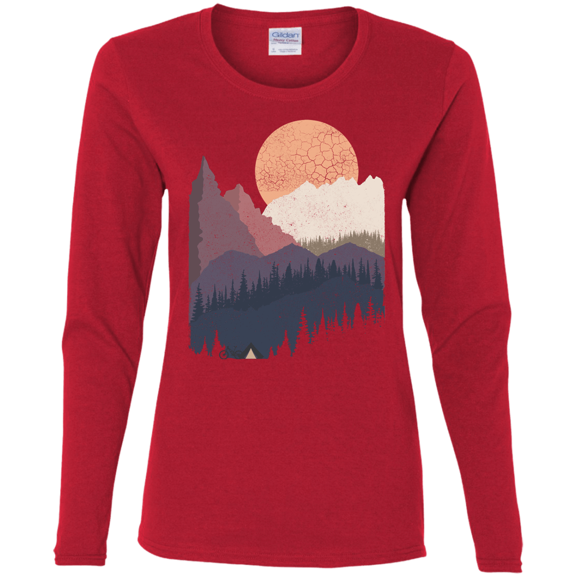 T-Shirts Red / S Scenic Camping Women's Long Sleeve T-Shirt