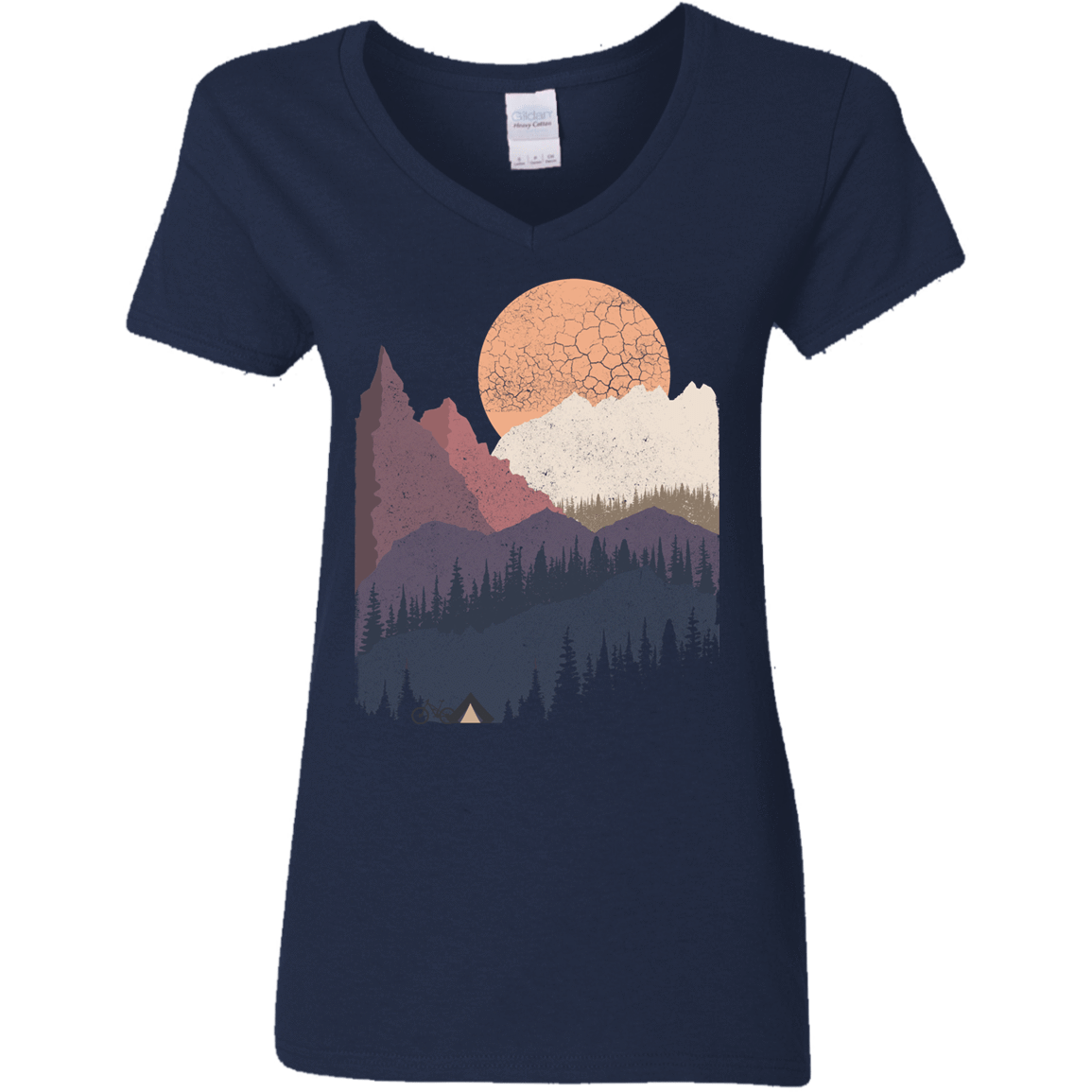 T-Shirts Navy / S Scenic Camping Women's V-Neck T-Shirt