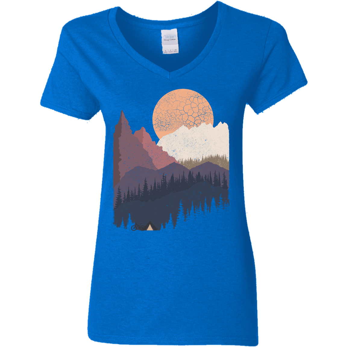 T-Shirts Royal / S Scenic Camping Women's V-Neck T-Shirt