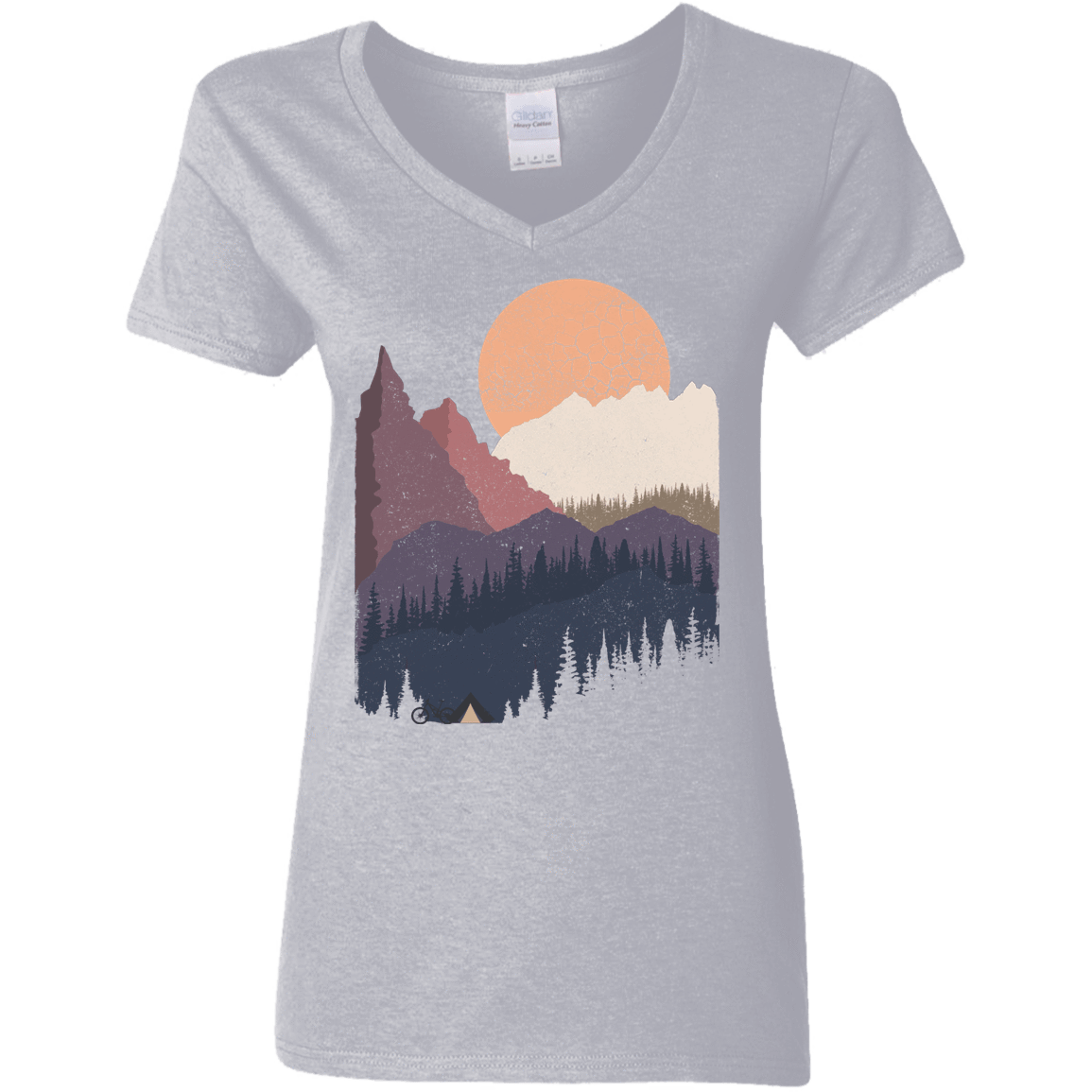 T-Shirts Sport Grey / S Scenic Camping Women's V-Neck T-Shirt